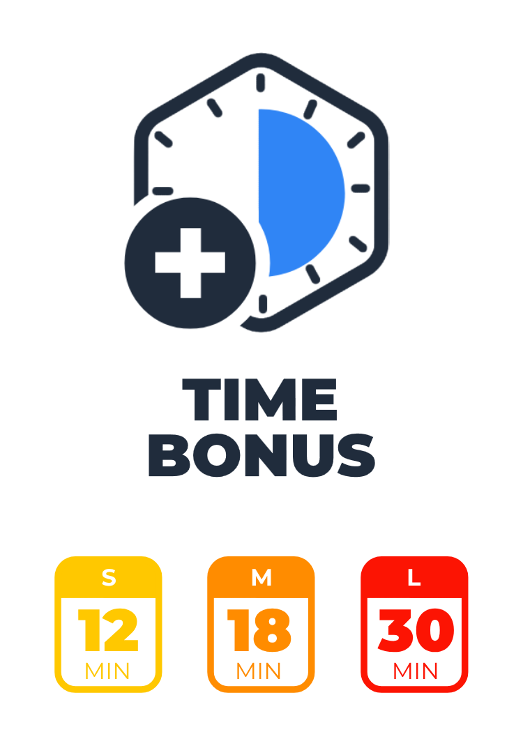 12/18/30 Minute Time Bonus